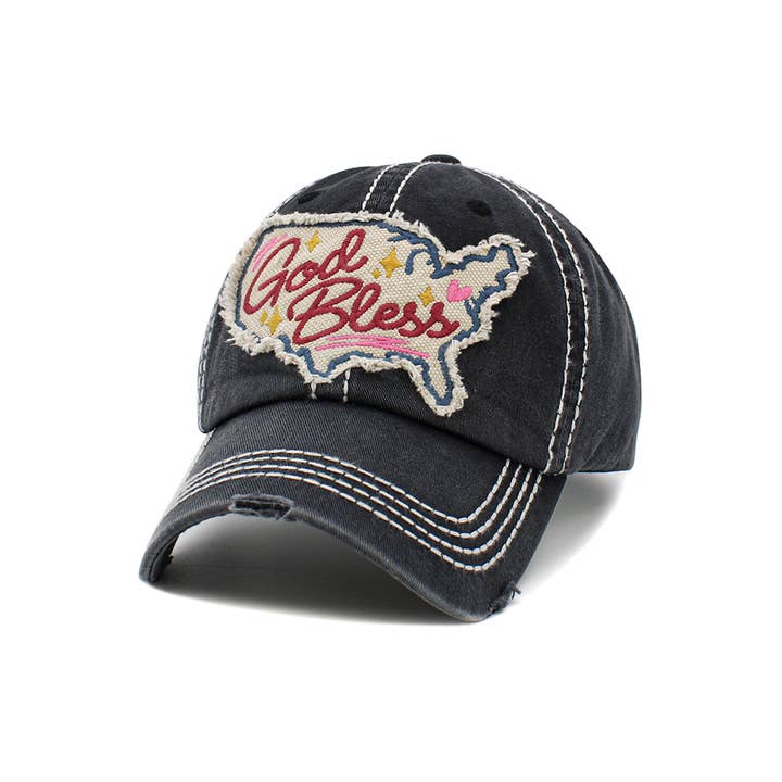 Hana - Wholesale Baseball Cap - Women's - God Bless America Washed Vintage Ballcap5