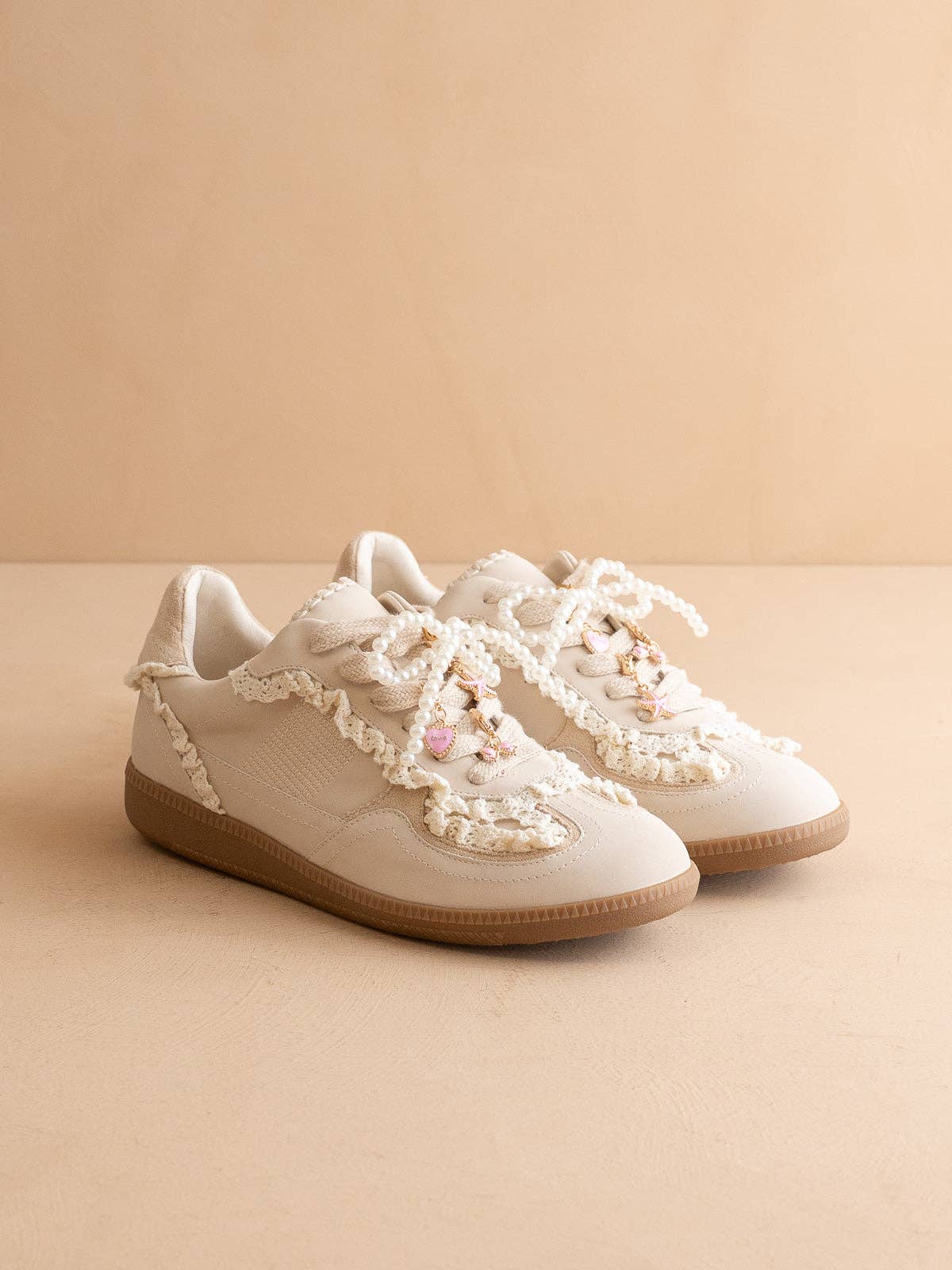 The April | Cream Lace-Trimmed Retro Sneaker for wholesale on Faire5
