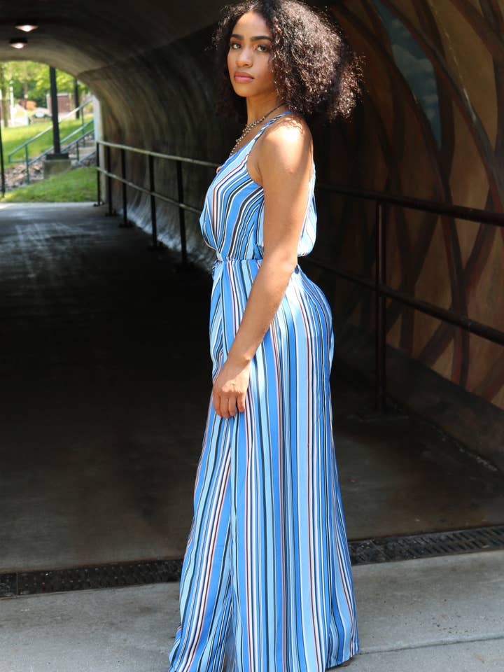 Mono de rayas azules para venta al por mayor de Nina Cheyenne Apparel