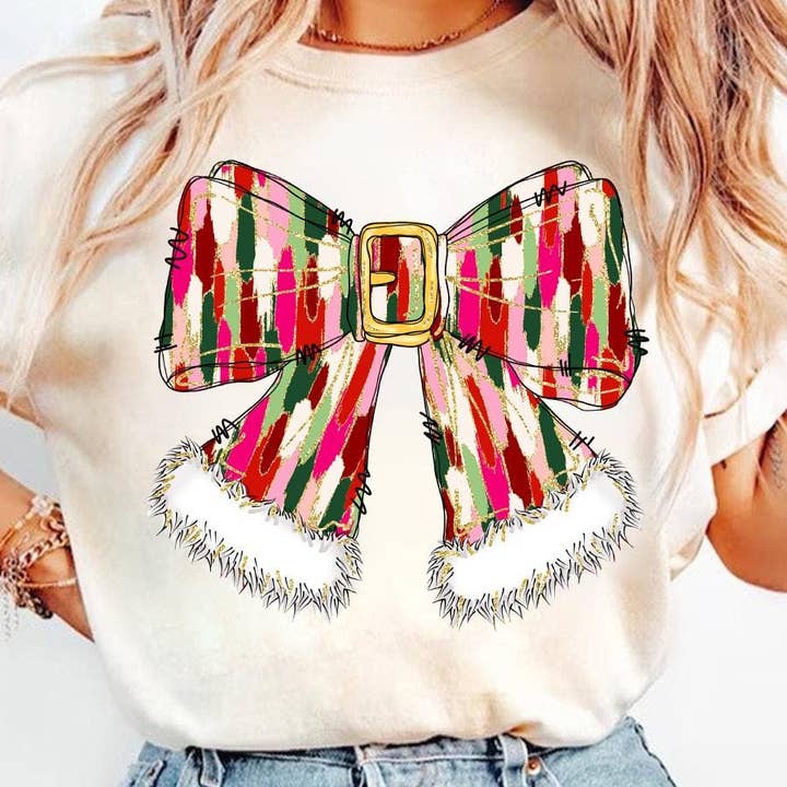 Buntes goldenes glitzerndes Weihnachtsmann-T-Shirt, Weihnachtspullover für den Großhandel von NVC Ecommerce LLC