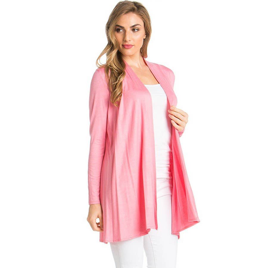 Azules Clothing - Venta al por mayor Cárdigan - Mujer - Cárdigan drapeado de manga larga con parte delantera abierta25