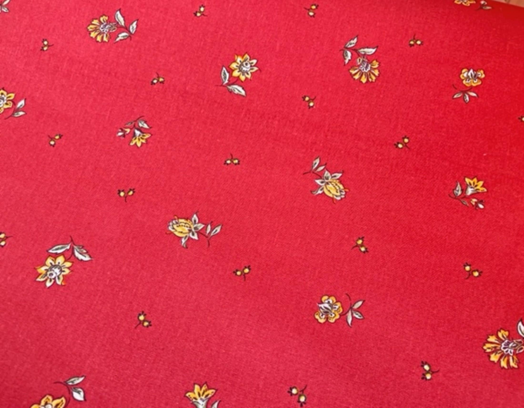 La Maisonnette – wholesale Tygrulle – Fransk tyg röd eller blå Provence Petit Flower 64" tum3