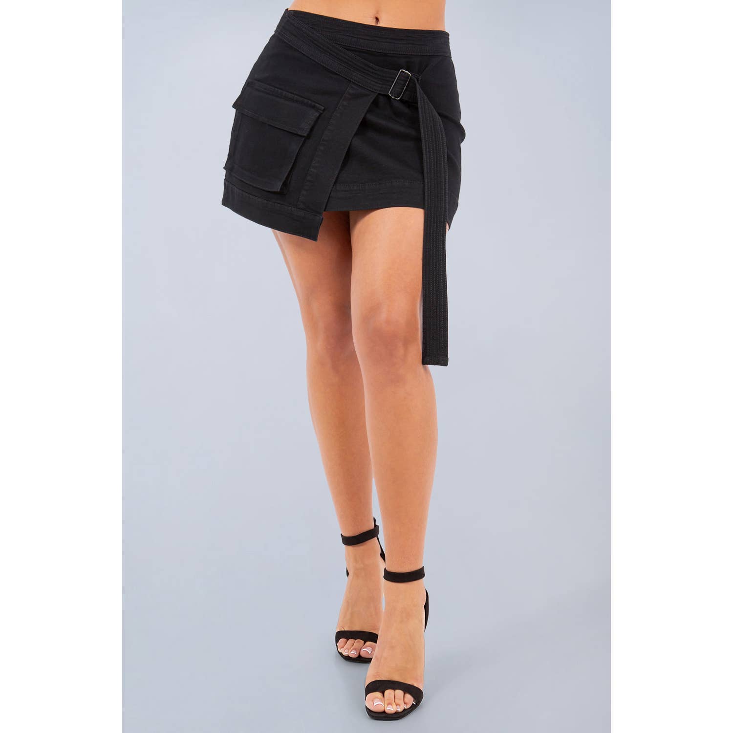 Blue Turtle - Vente Jupe – femme - Jupe asymétrique ceinturée Balance DS2014 bleue2