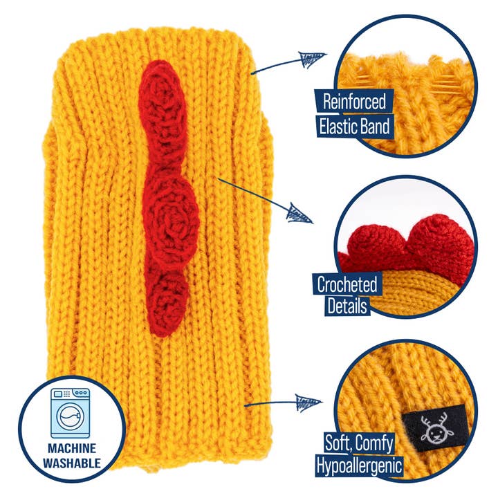 Zoo Snoods – wholesale Pet snood – Dog – Yellow Rooster Dog Snood3