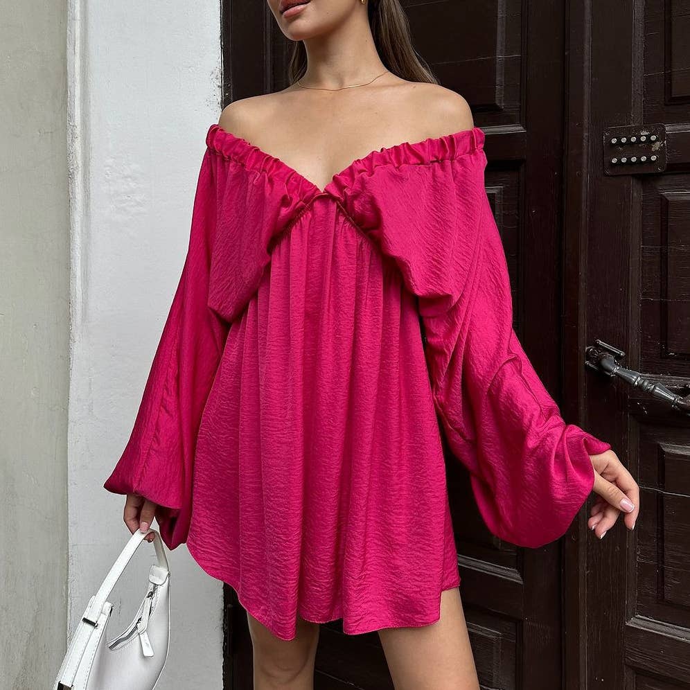 Mapcie - Wholesale Dress - Women's - FRONT AND BACK WIDE V NECK DRESS12