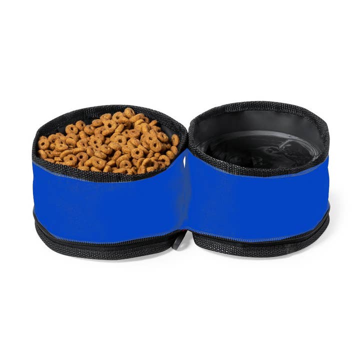 Foldable water and food bowl blue for wholesale by B&W Werbeartikel GmbH - Doggyroller