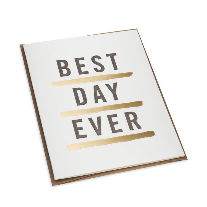 Biglietto letterpress Best Day Ever per la vendita all'ingrosso da parte di Best Day Ever