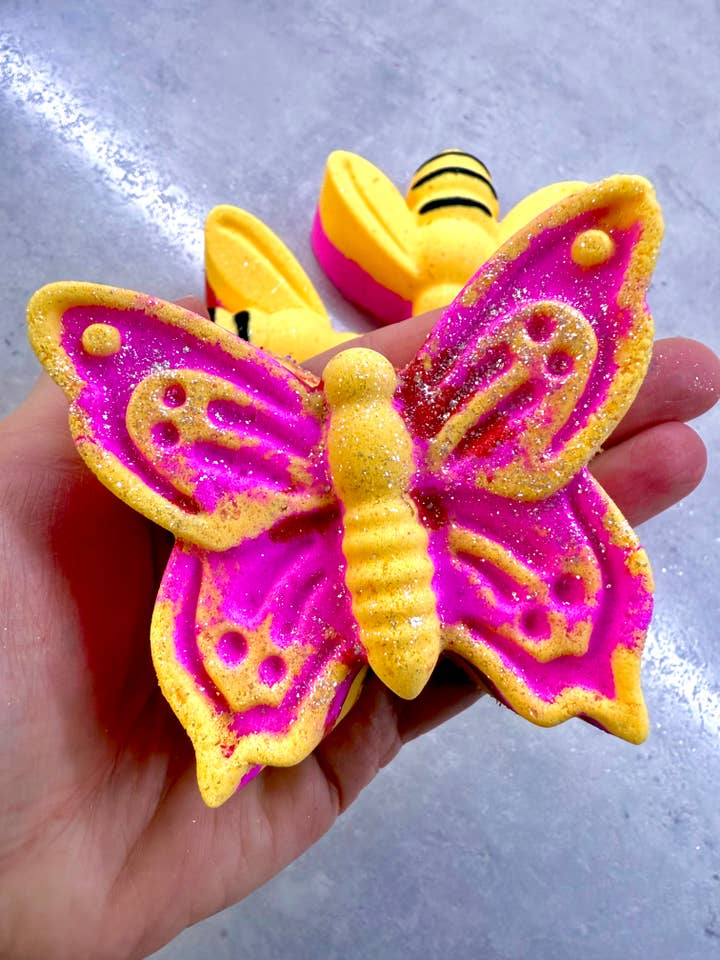 BUTTERFLY bath bomb for wholesale by Unique creations soap company
