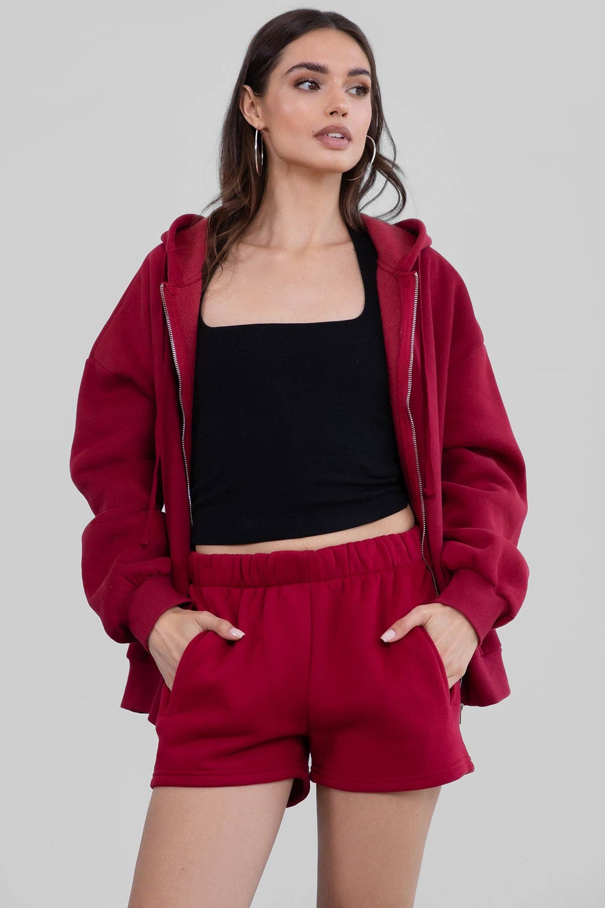 TICTOC - Wholesale Lounge Shorts - Women's - MOMO Plush Fleece Lounge High Waist Fleece Shorts14