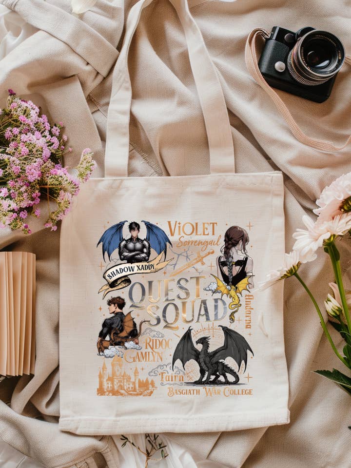 Bolso de lona cuadrado de búsqueda del libro del dragón para venta al por mayor de Shadows of Sunshine