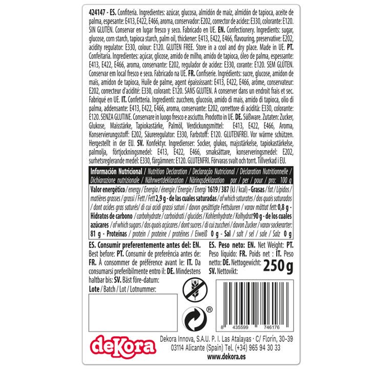 dekora - Wholesale Cake Decorating Kit - PINK FONDANT 250 G GLUTEN-FREE1