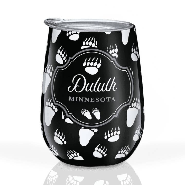 Custom The Great Outdoors op zwart roestvrij wijnglas voor wholesale door Matrix