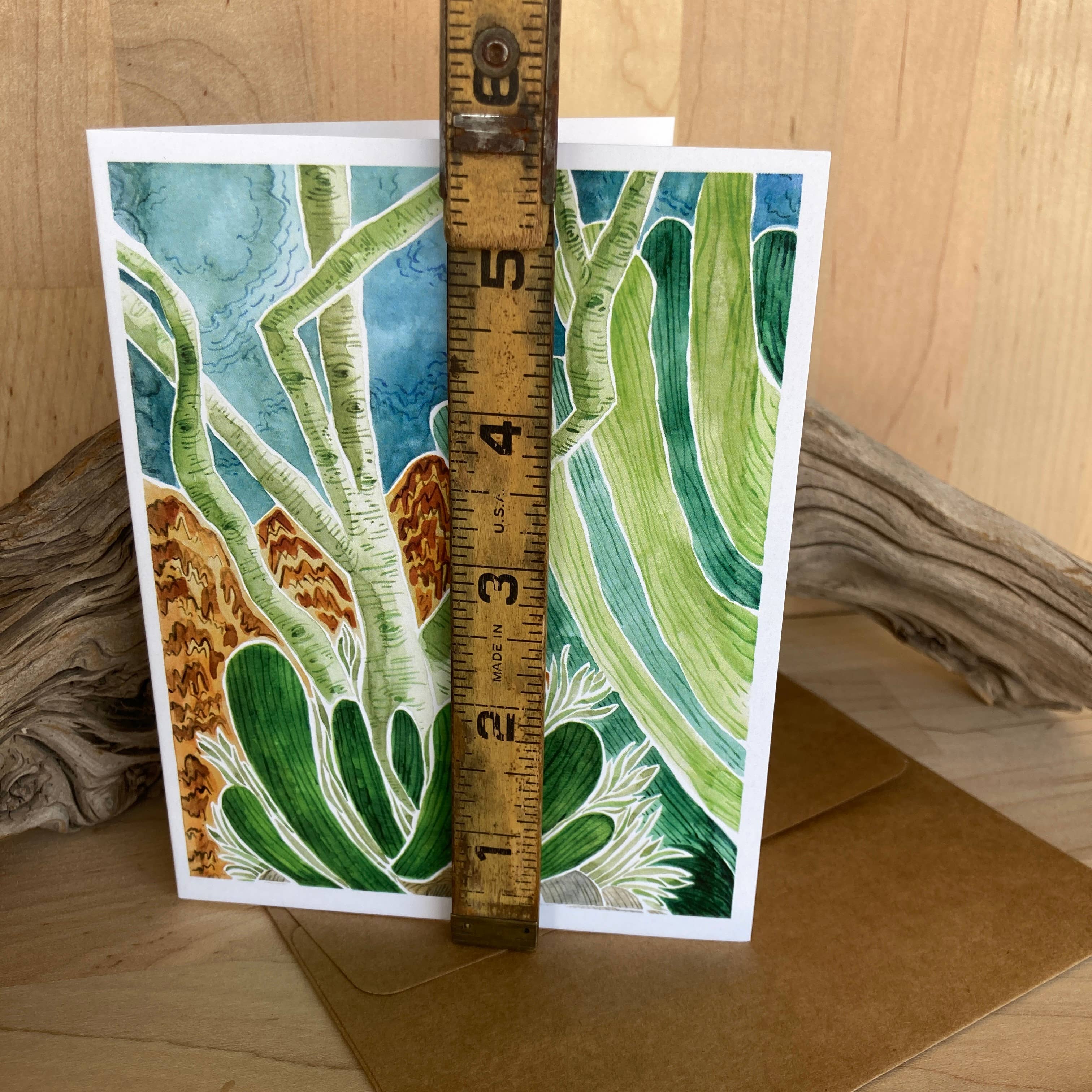 Mary M Spencer Design - Wholesale Everyday Greeting Card - Mountain Cactus Nature Scene Blank A2 Single Note Card3