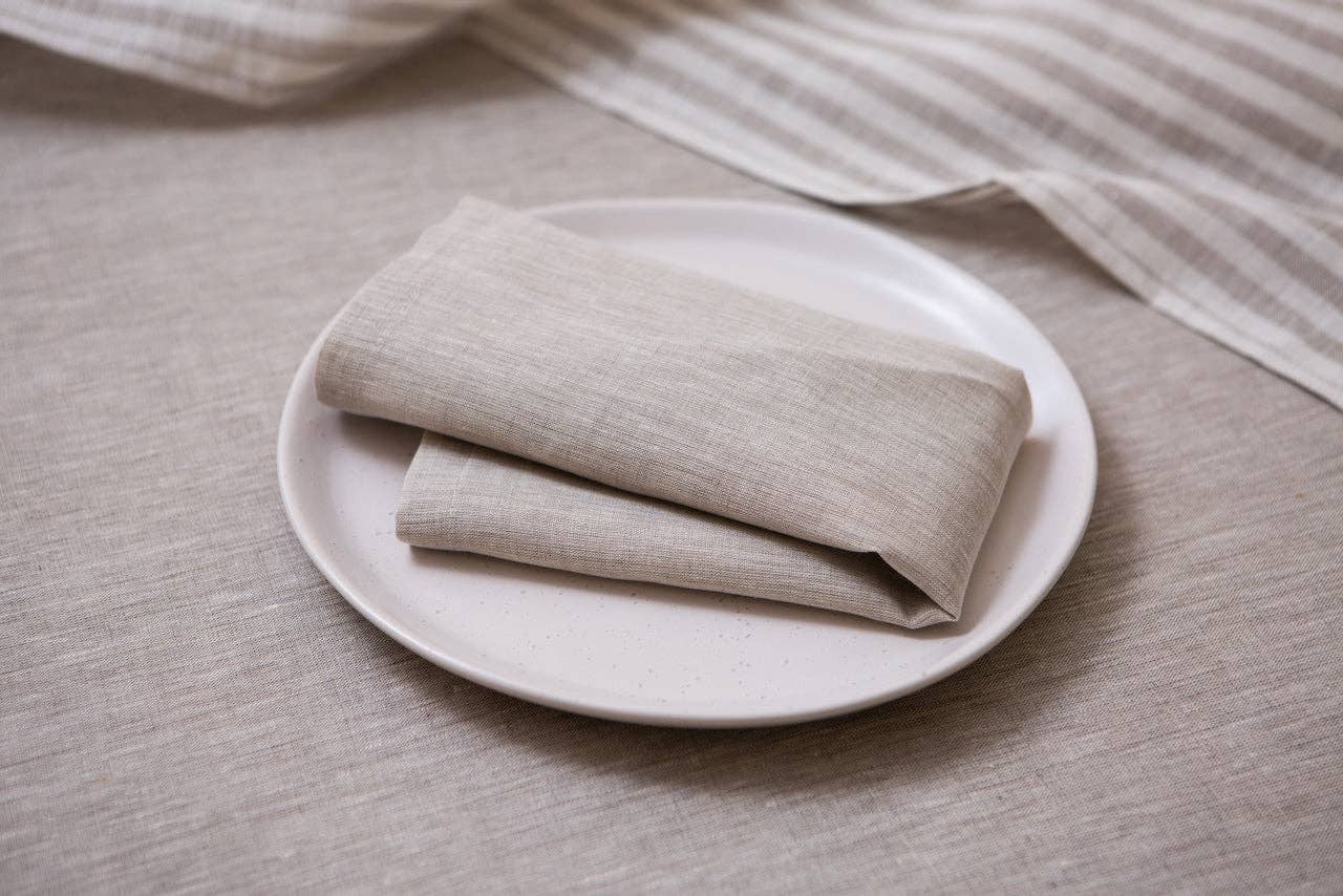CoolLinen - Vente Serviettes de table en tissu - Serviettes en lin biologique de couleurs variées. Taille DÎNER.24