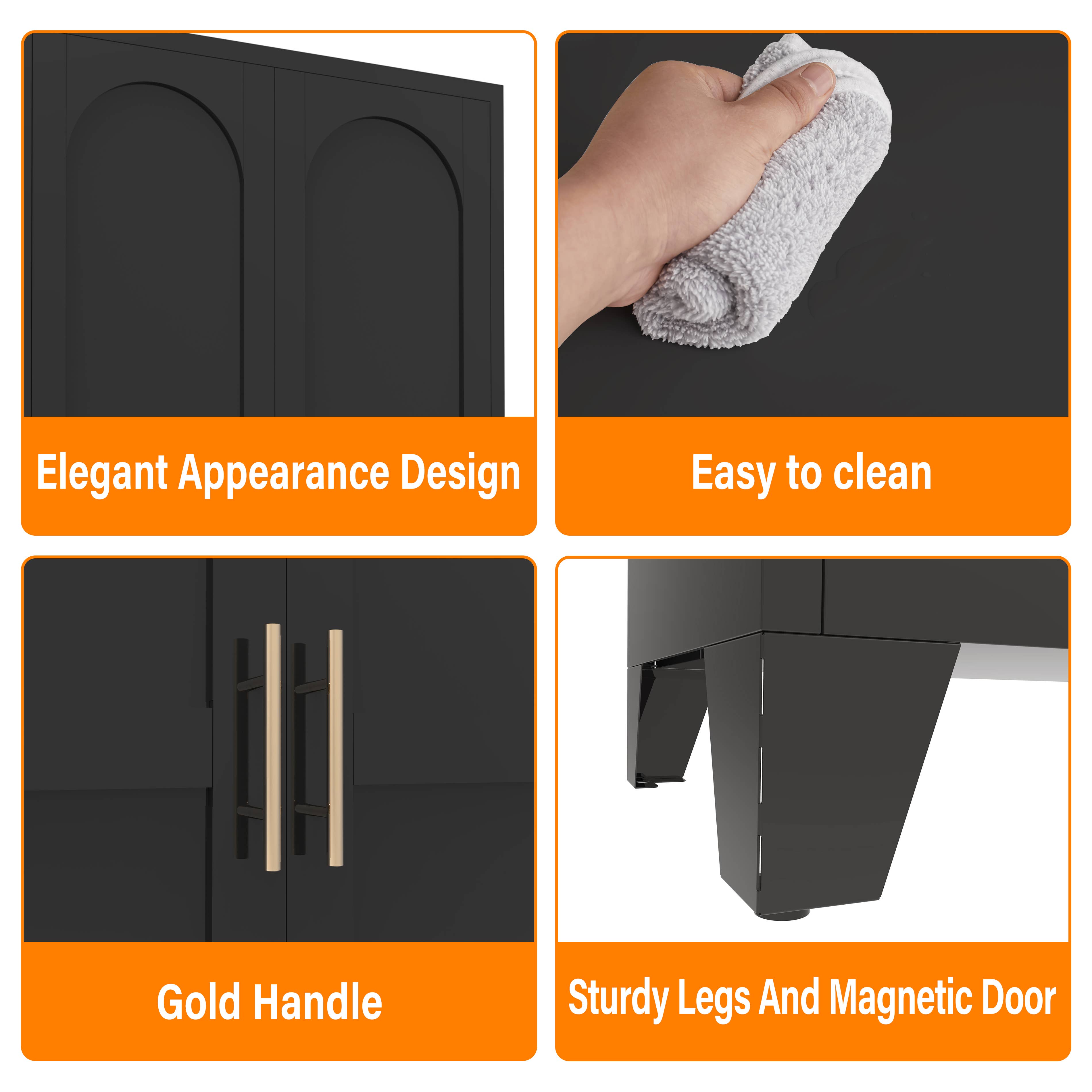 HOMYCASA DESIGN INC - Vente Armoire - Armoire de rangement Shapely Doors avec étagères réglables23