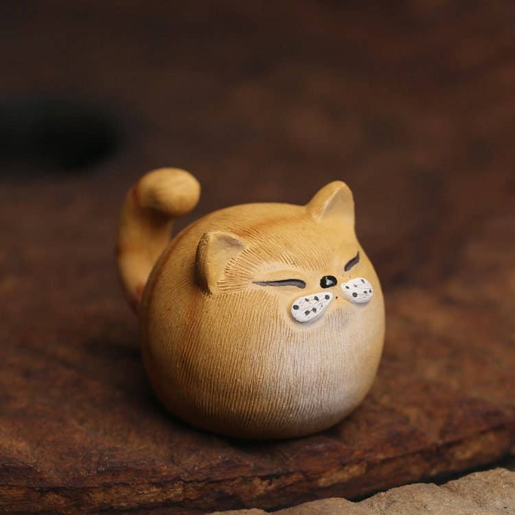 Gohobi （We cover U.S. import duties） - Vente Figurine décorative - Gohobi Décorations faites à la main pour chats, animaux à thé, céramique, argile YiXing1