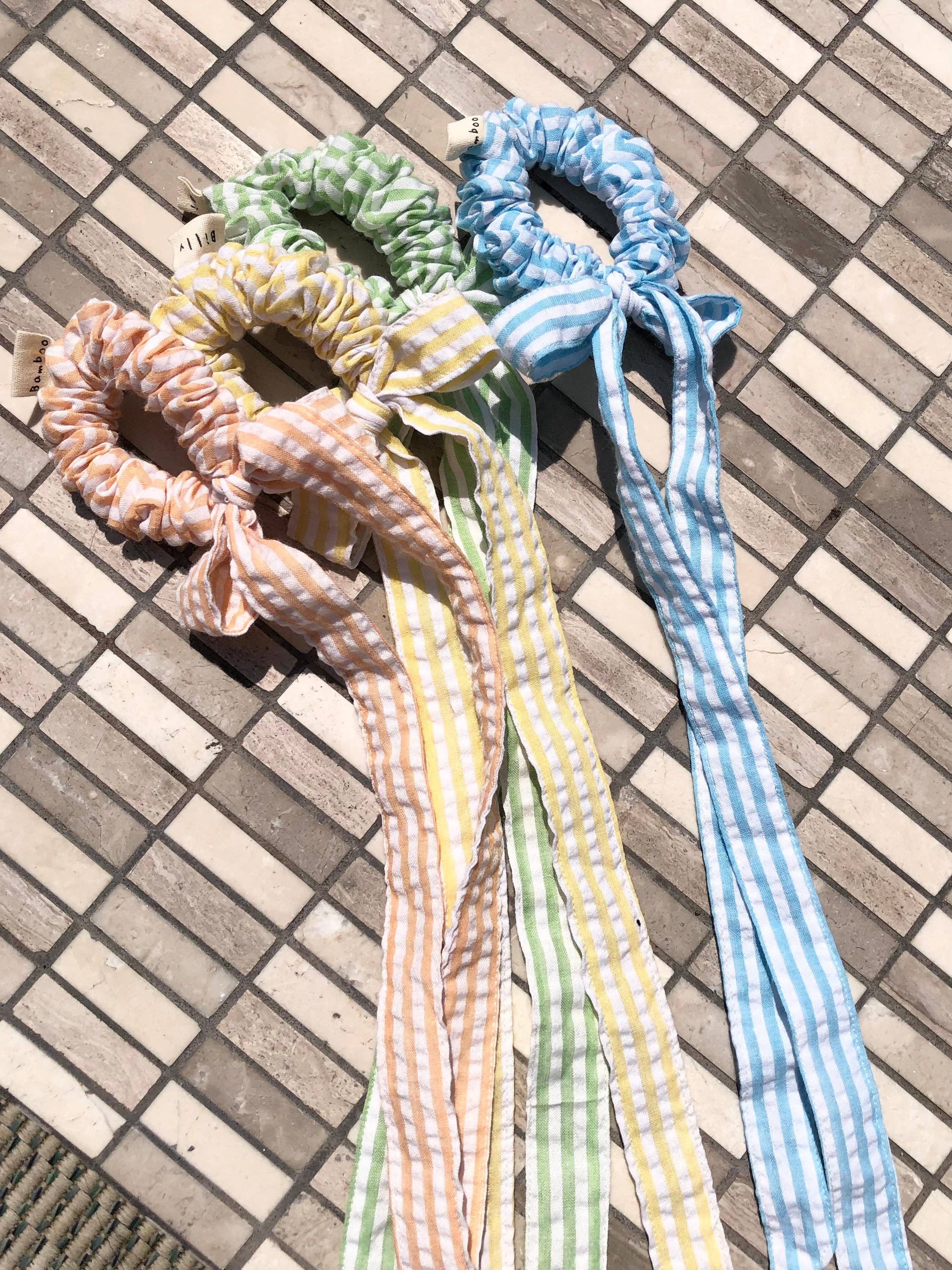 Billy Bamboo - Wholesale Scrunchie - Women's - STRIPE BOW SCRUNCHIES6