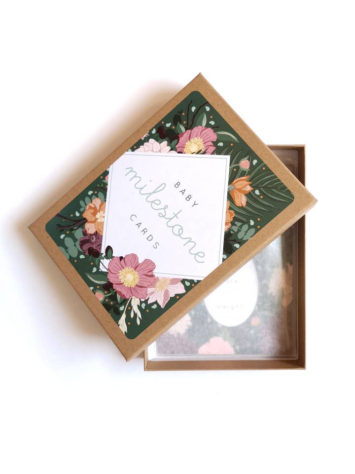 Botanical Baby Milestone Card Luxury Eco Conscious Gift Set for wholesale by Wildwood Paper