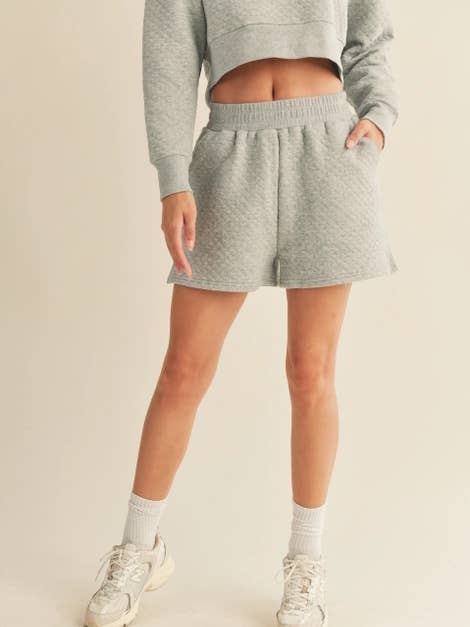 Grey Quilted Boxing Shorts for wholesale on Faire