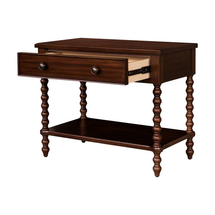 Olliix - Wholesale Side Table - 26"H Large Turned Wood Spindle Nightstand, Morocco Brown7