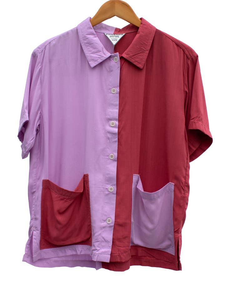 Nicole To-tone Top - Lilla & Pink for engroshandel hos CONRADO®