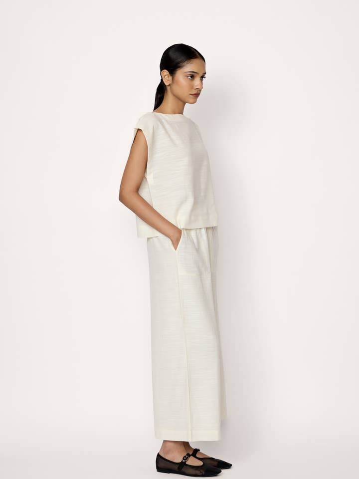 Off White Everyday pant- ivory organic cotton for wholesale on Faire
