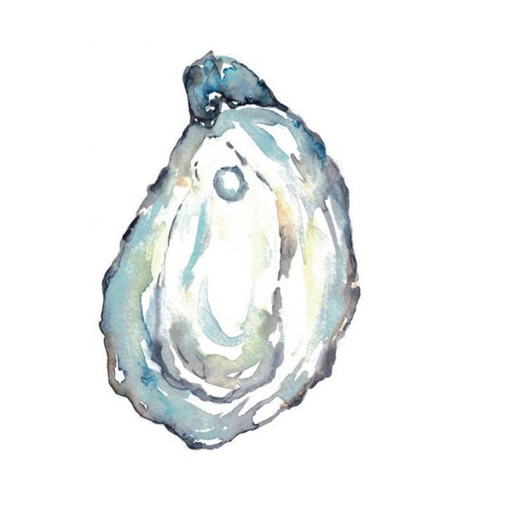 Goodfairyart - Wholesale Art print - Oyster Pearl Shell Coastal Watercolor Painting Print2