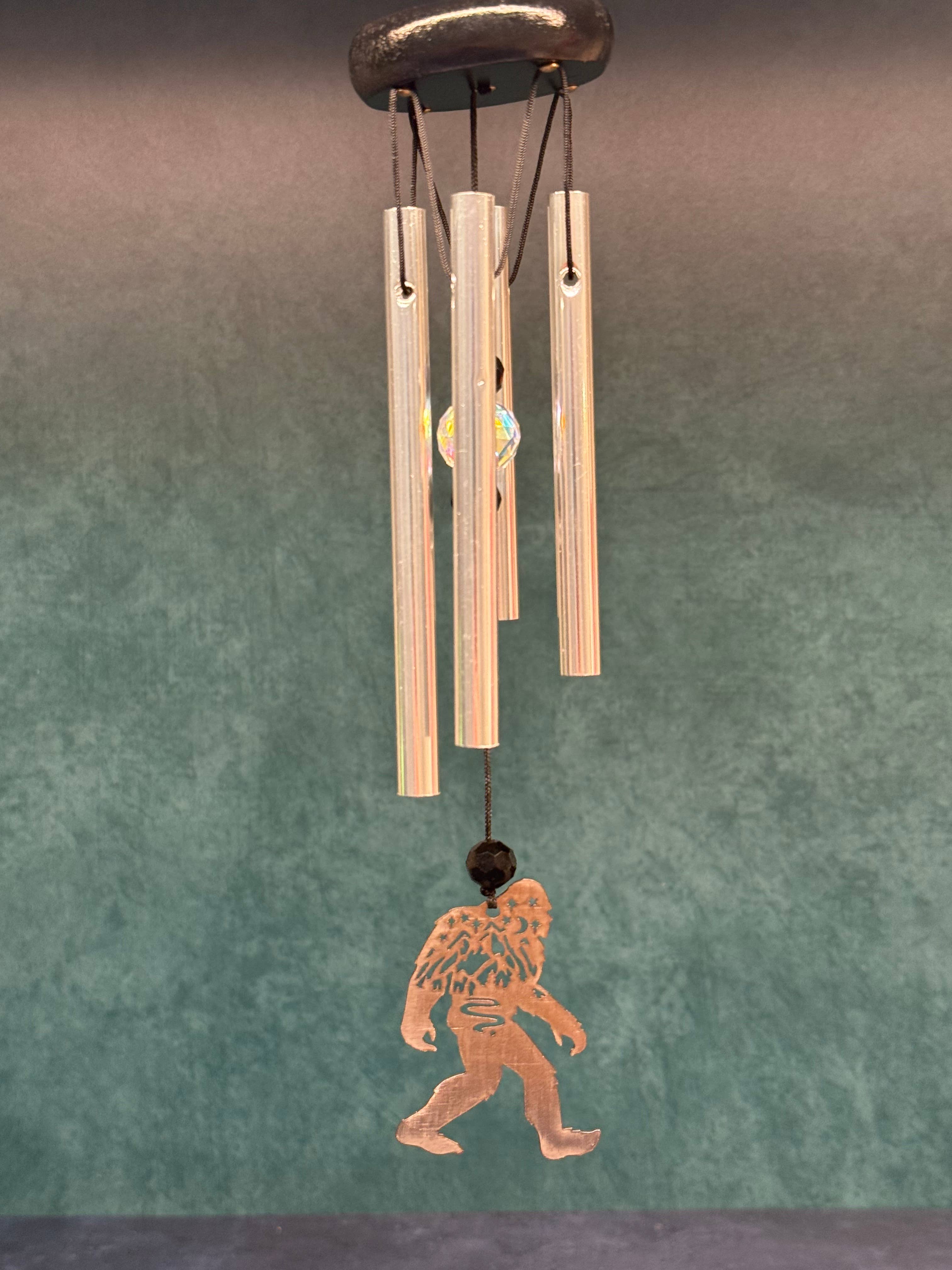 The Mas Boutique - Wholesale Wind Chime - 11” wind chime with suncatcher bead - Mountain Sasquatch 2