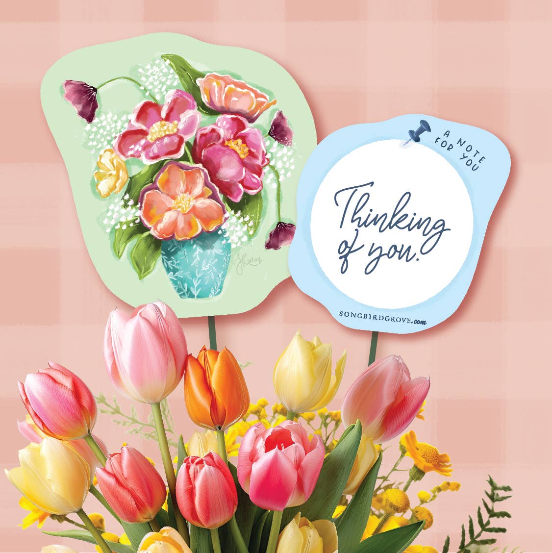 Songbird Grove Collection - Wholesale Retailer Display - Paper & Novelty - Bouquet Pick Display Bundle with Sign8