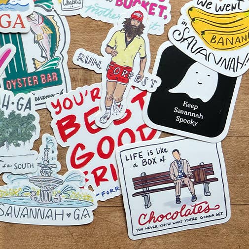 L. R. Fern - Wholesale Sticker - Forrest Gump Bench + Quote Sticker2