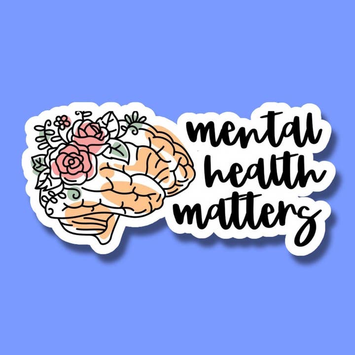 Mental Health Matters Sticker | Stocking Stuffers| Positivity Sticker Pack | Laptop Stickers | Computer Decal | Self Care Stickers for wholesale by WritingLoveShop