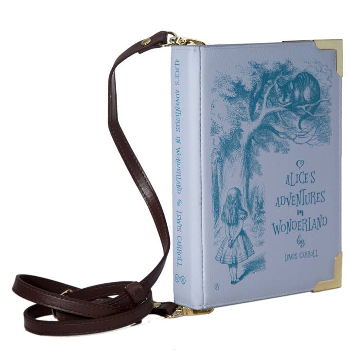 Alice in Wonderland Original Purple Book Handbag Crossbody Purse for wholesale by Well Read Company