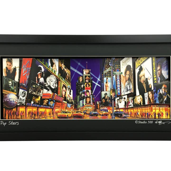 3D-Pop-Up-Wandbild: Popstars am Times Square (24 Zoll x 10,5 Zoll), 2 Stück für den Großhandel von Studio 500 Inc.