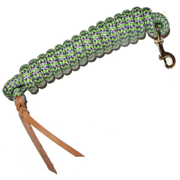 Smart Horse Gear - Vente Équipement d’équitation - Laisse de cowboy 5/8 po x 9 pi avec mousqueton BP, fermoir en cuir/couleurs bicolores6