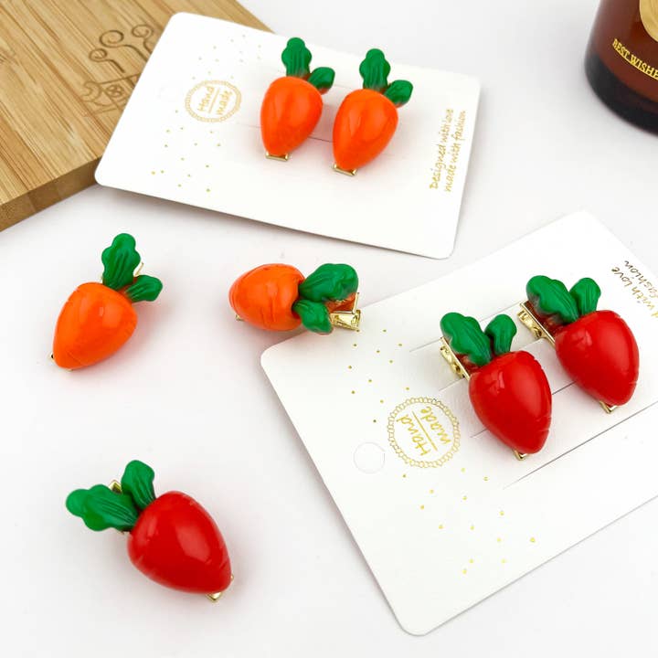 TheDivaSoap - Wholesale Hair clip – Women’s - Carrot Hair Clip, Cute Vegetable Hair Barrette3