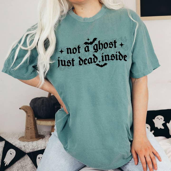 Not A Ghost Just Dead Inside BLACK DTF Heat Transfer for wholesale by Trendy Transfers