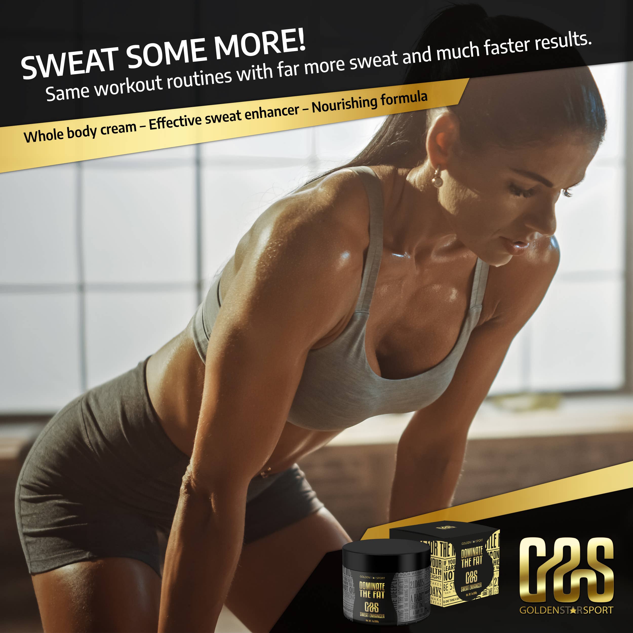 SC Goldenstarsport - Vente Crème/lotion pour le corps - Crème anti-transpiration Goldenstarsport pour l'entraînement4