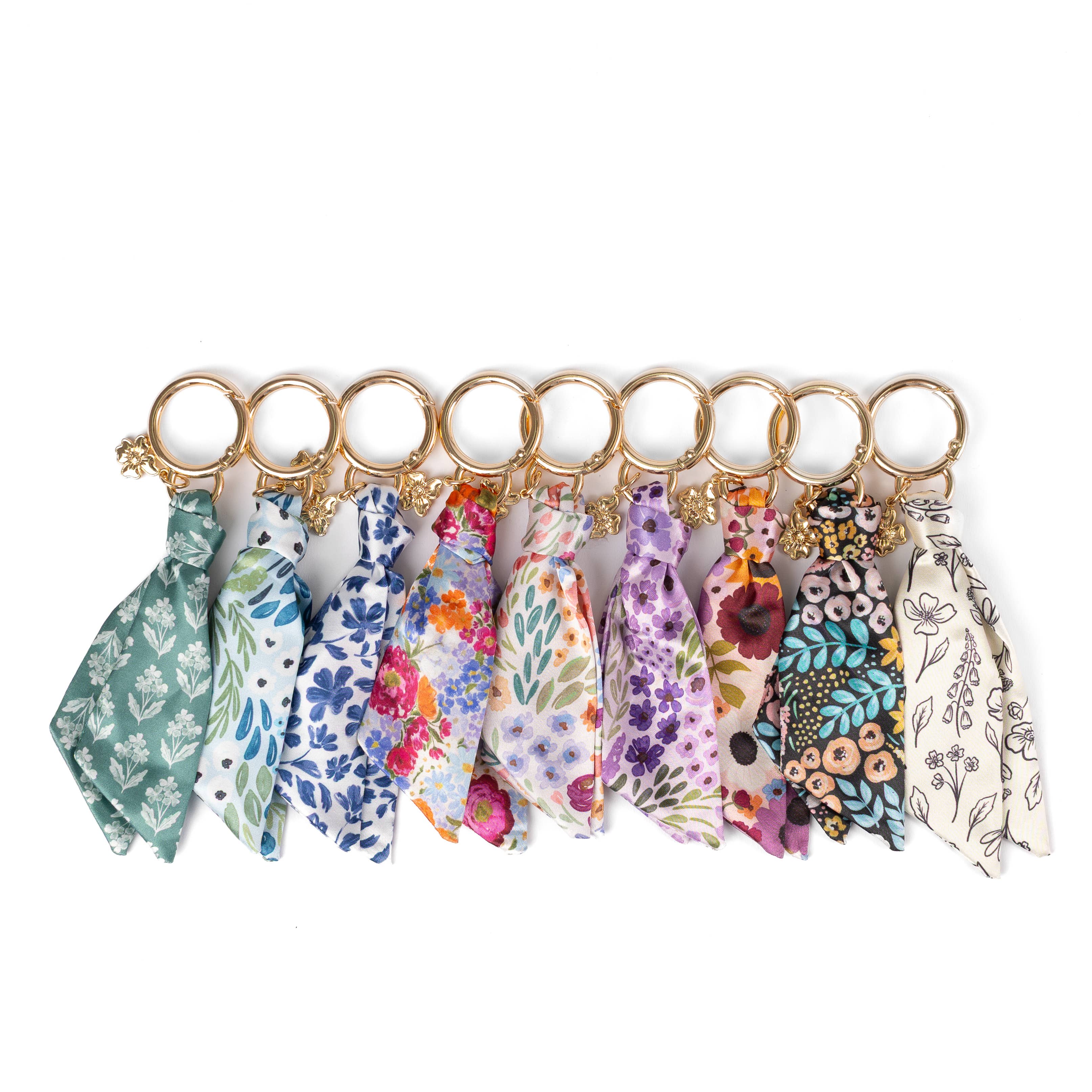 Elyse Breanne Design - Wholesale Scrunchie - Women's - Floral Satin Keychain17