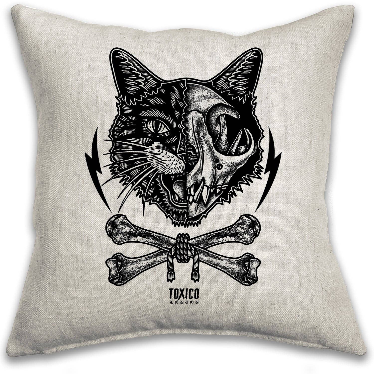 Toxico – Engroshandel Pyntepudebetræk – Cat Skull Pudebetræk0