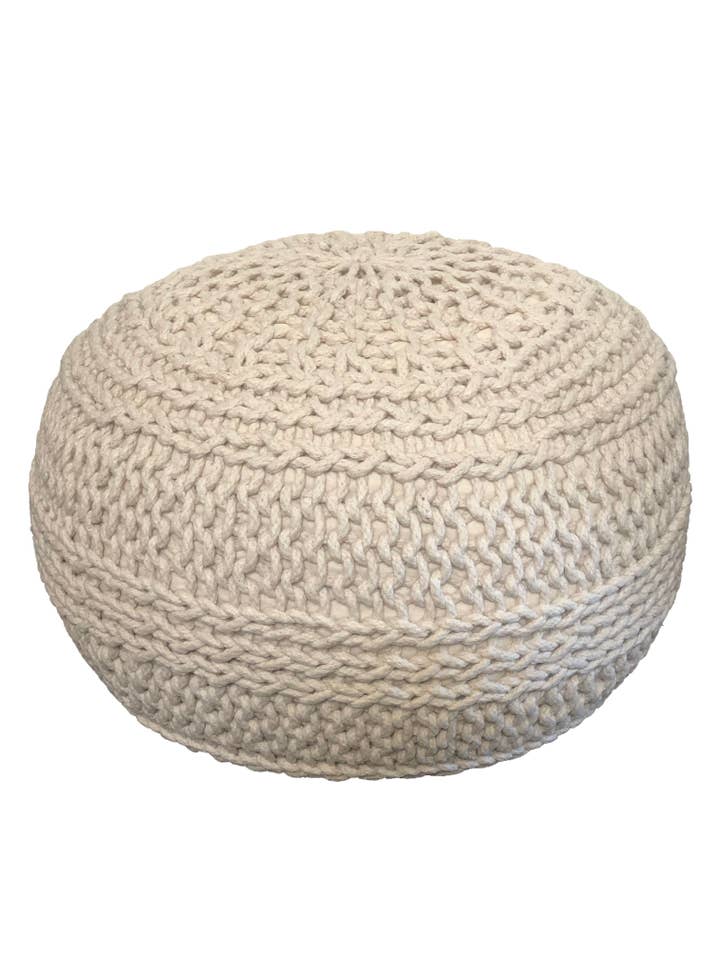Jade Pouf, Beige (20"x20"x14") for wholesale by Noori Rug