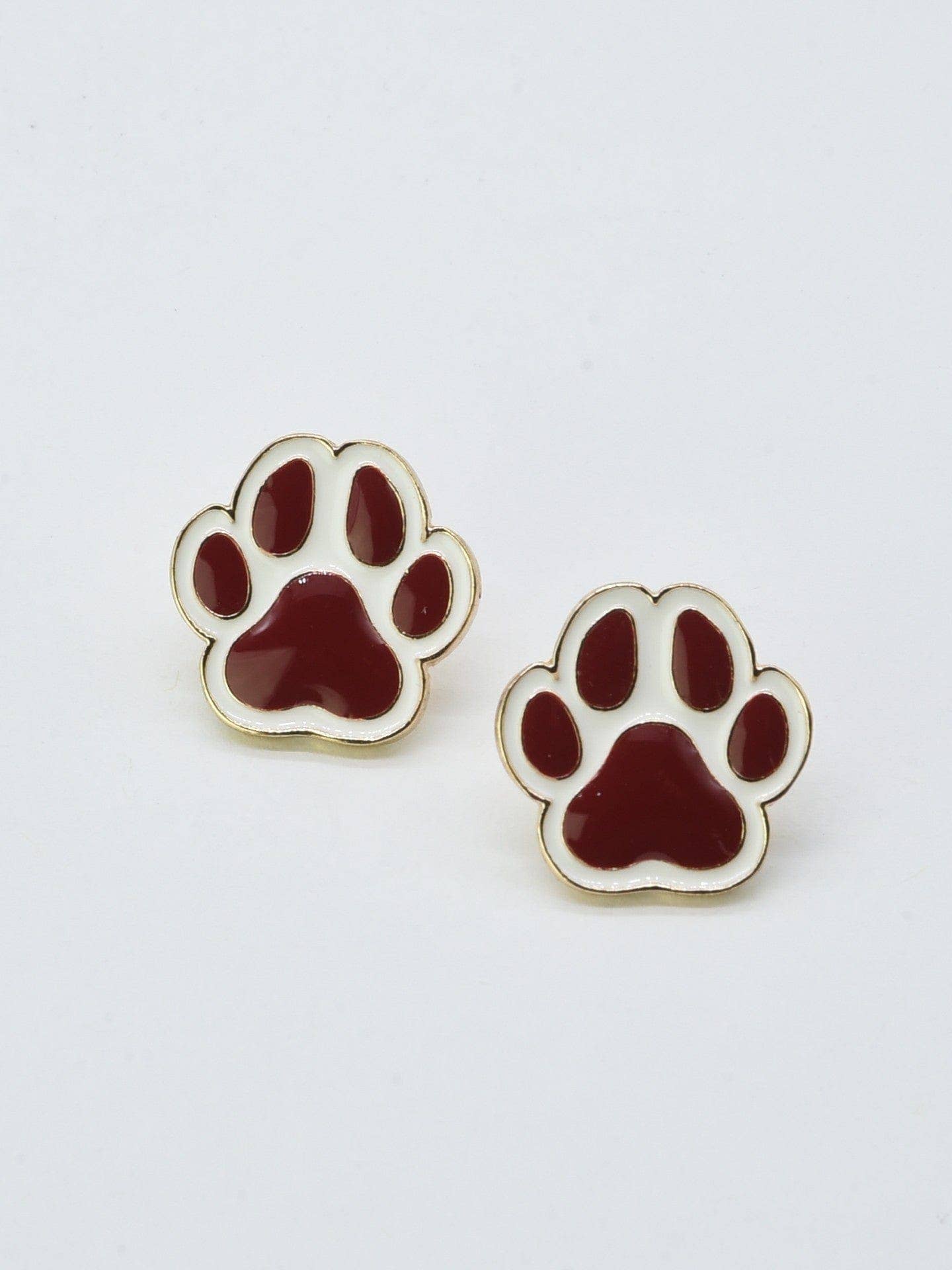 MiMi Wholesale - Wholesale Stud/Post Earrings - CE3213 Paw Print Gameday Earrings0