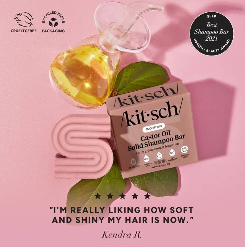 KITSCH - Wholesale Shampoo Puck/Solid Shampoo - (Sample) Castor Oil Nourishing Shampoo Bar1