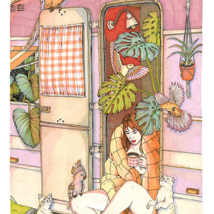 ANA JAREN STUDIO - Wholesale Art Print - Caravan Girl - Art Print0