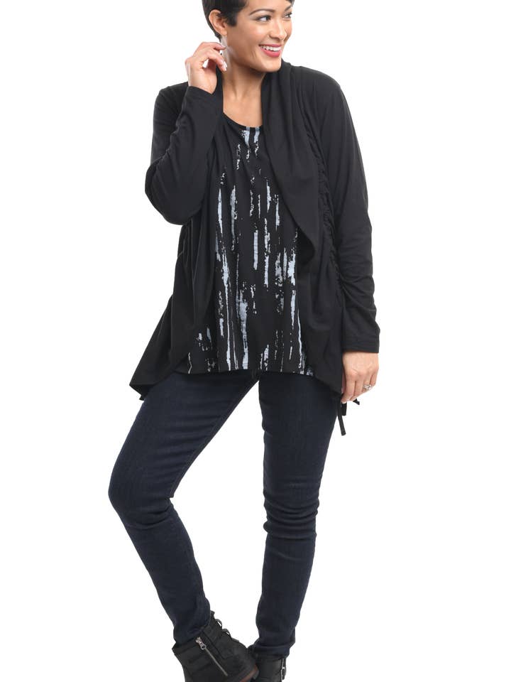 Cárdigan Ryder SDM616 en negro* para venta al por mayor de Tulip Clothing