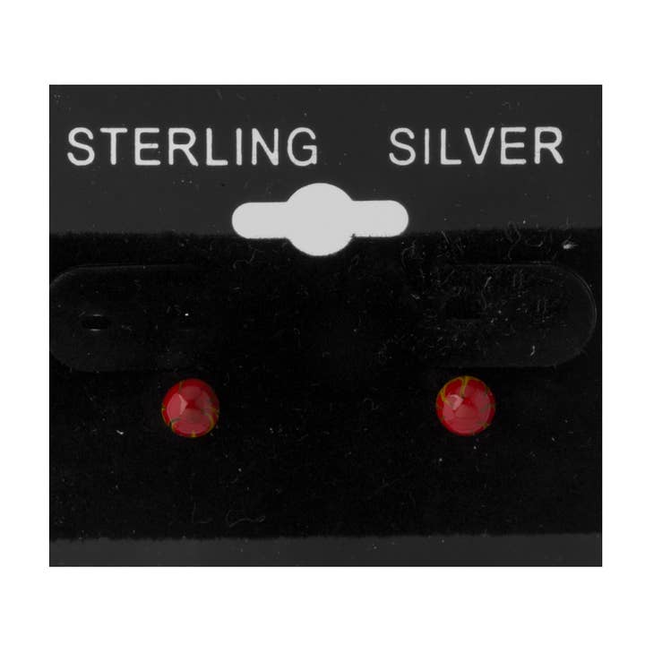 Carded Earring Red Stud for wholesale by Benjamin International