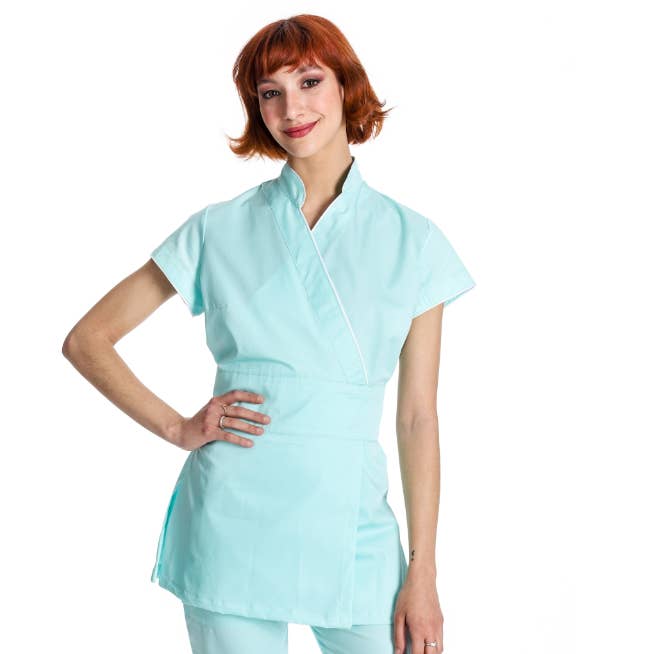 West Rose abbigliamento professionale - Wholesale Apron - JASMINE GREEN TIFFANY WORK KIMONO4