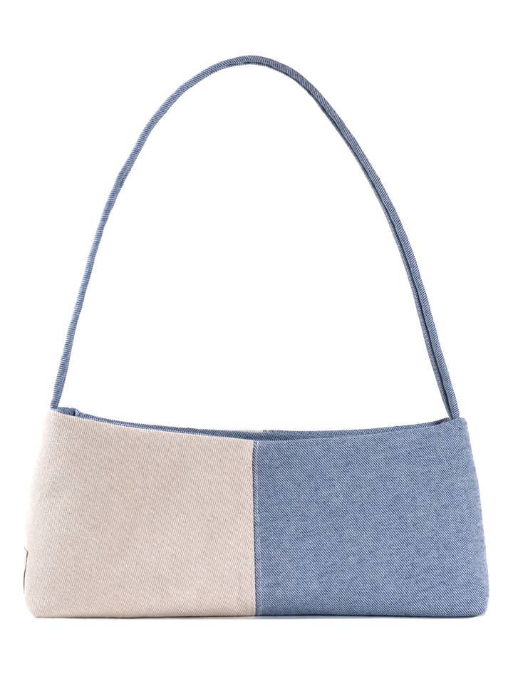 Borsa baguette bicolore in denim - Gemma per la vendita all'ingrosso da parte di Reliée Studio