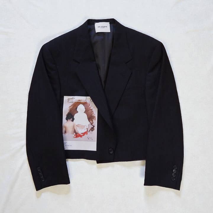 Casaco Refeito 'Rapaz Recortado' Impresso por atacado de SOI STUDIO