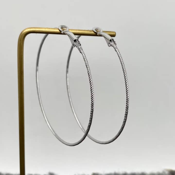 Mio Queena - Wholesale Hoop Earrings - 60mm Inside Diameter 18K Gold Plated SS Hoop Earrings - FGS13