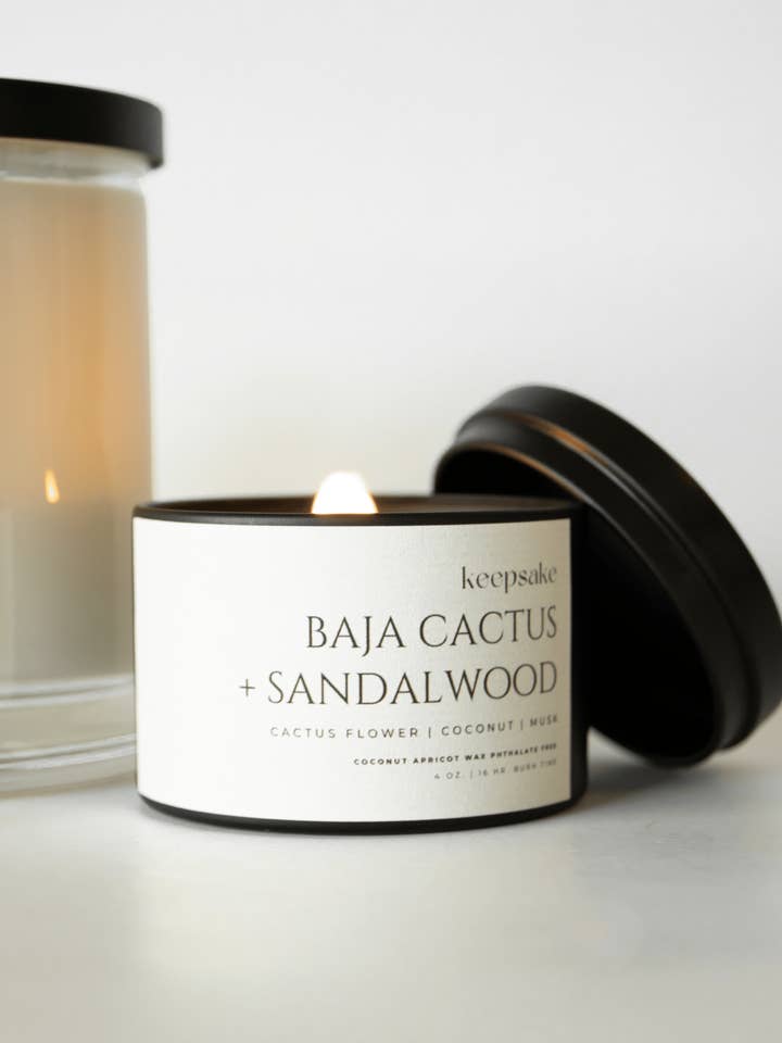 4 oz. Mini Candle - Baja Cactus + Sandalwood for wholesale by Keepsake Candle | Curated